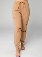Distressed Sweatshirt and Joggers Set Trendsi