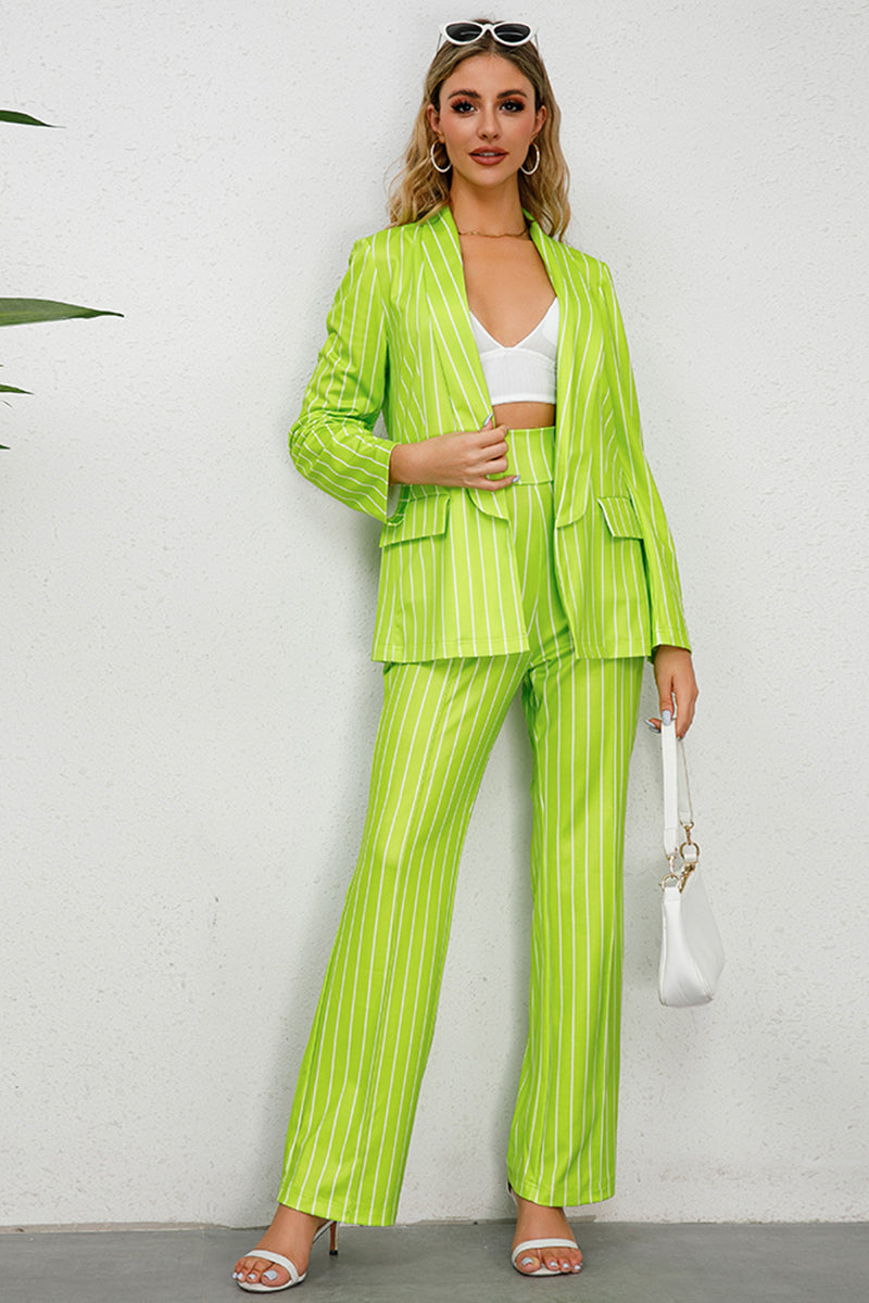 Striped Long Sleeve Top and Pants Set Trendsi