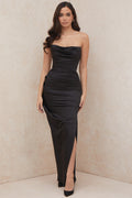 AERIKA SATIN STRAPLESS GOWN aclosy