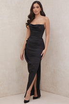AERIKA SATIN STRAPLESS GOWN aclosy