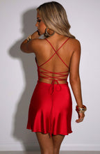 Autumn Explosive New Lace-up Halter Sling Dress aclosy