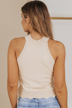 Scalloped Openwork Grecian Neck Tank Trendsi