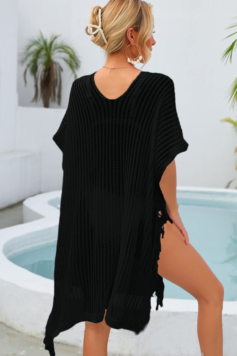 Fringe Trim Openwork Cover Up Trendsi