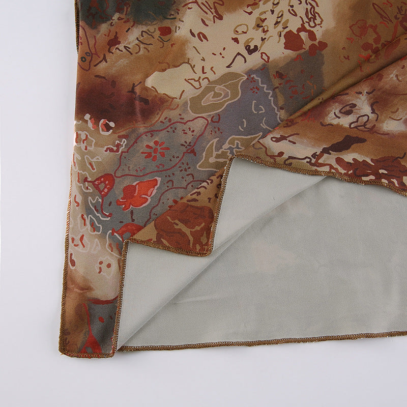 Street Spice Retro Floral Flared Sleeve Dress aclosy