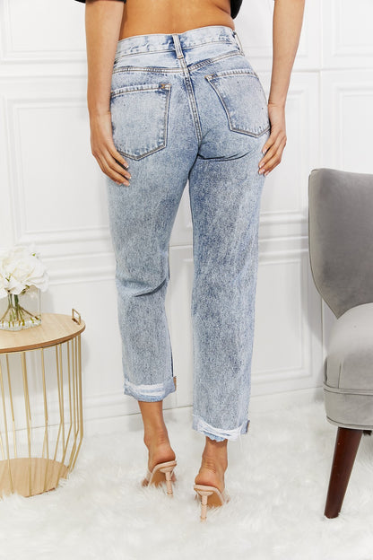 Kancan Kendra High Rise Distressed Straight Jeans Trendsi