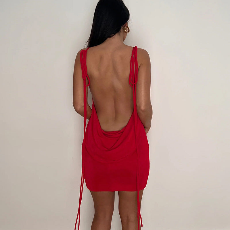 Elite Back Less Lace Fitting High Waist Dress aclosy