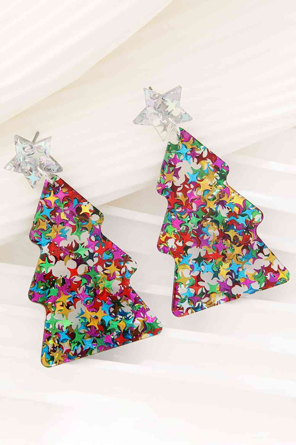 Christmas Tree Acrylic Earrings Trendsi