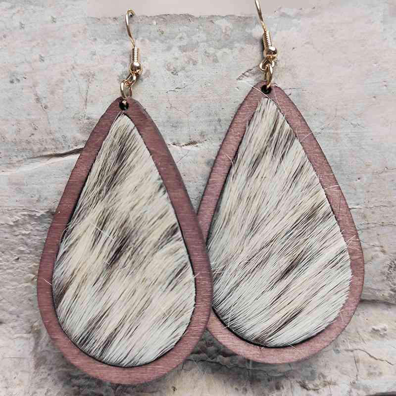 Teardrop Shape Wooden Dangle Earrings Trendsi