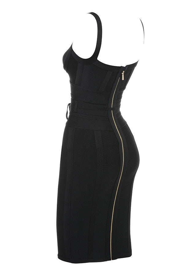 MEAGA TIE WAIST BANDAGE DRESS #aclosy
