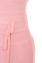 MEAGA TIE WAIST BANDAGE DRESS-WHITE #aclosy