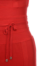 MEAGA TIE WAIST BANDAGE DRESS-WHITE #aclosy