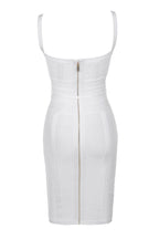 MEAGA TIE WAIST BANDAGE DRESS-WHITE #aclosy