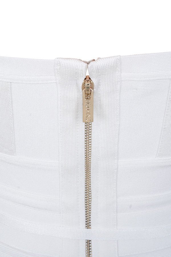 MEAGA TIE WAIST BANDAGE DRESS-WHITE #aclosy