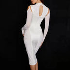 Tight-fitting Long-sleeved Party Mid-length Dress aclosy