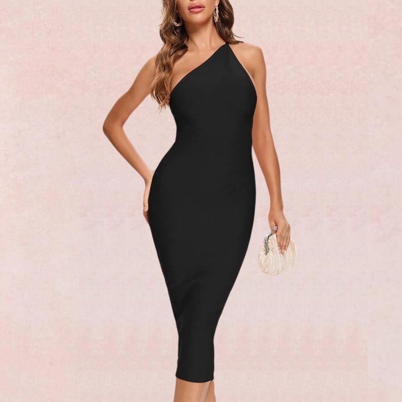 One-shoulder Bandage Dress aclosy