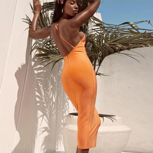 One-shoulder Bandage Dress aclosy