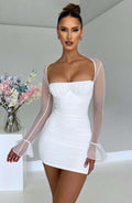Perspective Long Sleeve Solid Hip Wrap Skirt aclosy