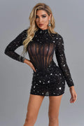 Diamonate Mini Corset Dress-Black aclosy