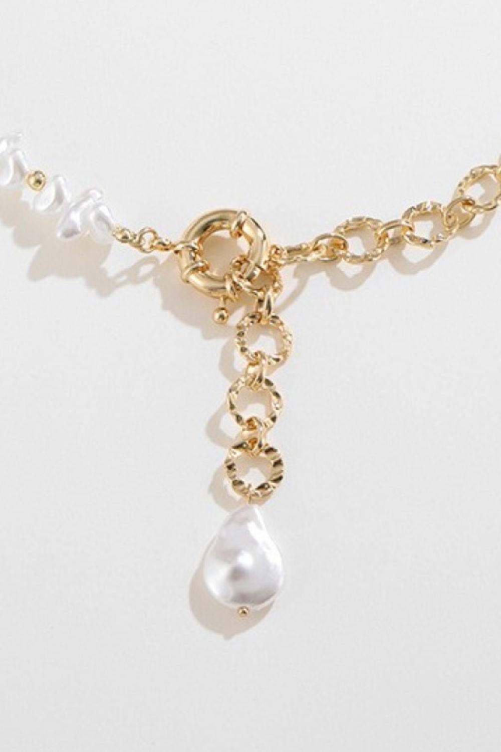 Freshwater Pearl Copper Necklace Trendsi