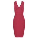 V Neck Party Bandage Dress aclosy