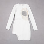 Asur Feather Mini Bandage Dress aclosy