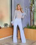 Feather Sequin Patchwork Jumpsuit-Sky Aclosy+