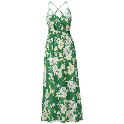 Women's Clothing Floral Suspender Beach Dress ACLOSY