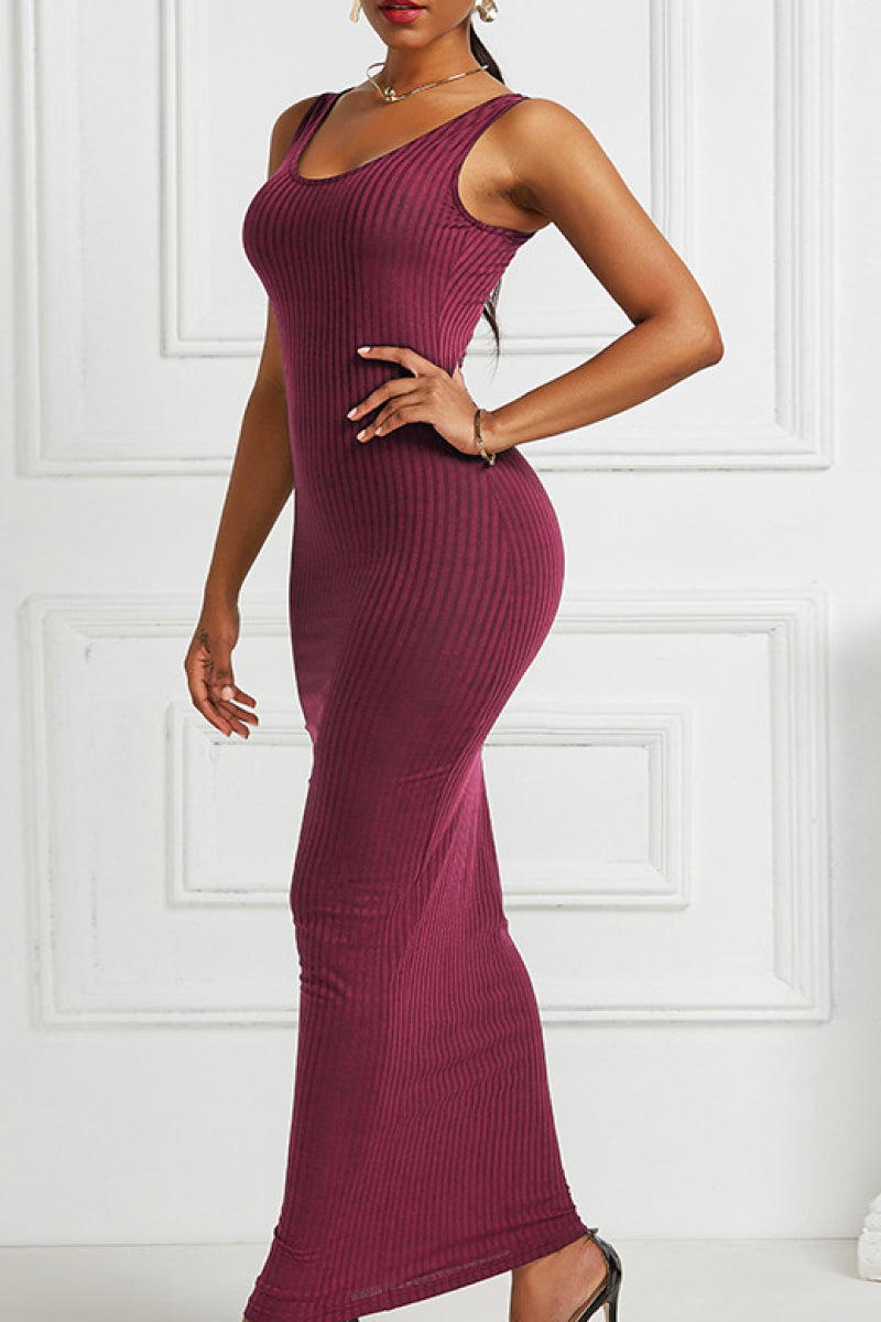 Ribbed Sleeveless Maxi Dress Trendsi