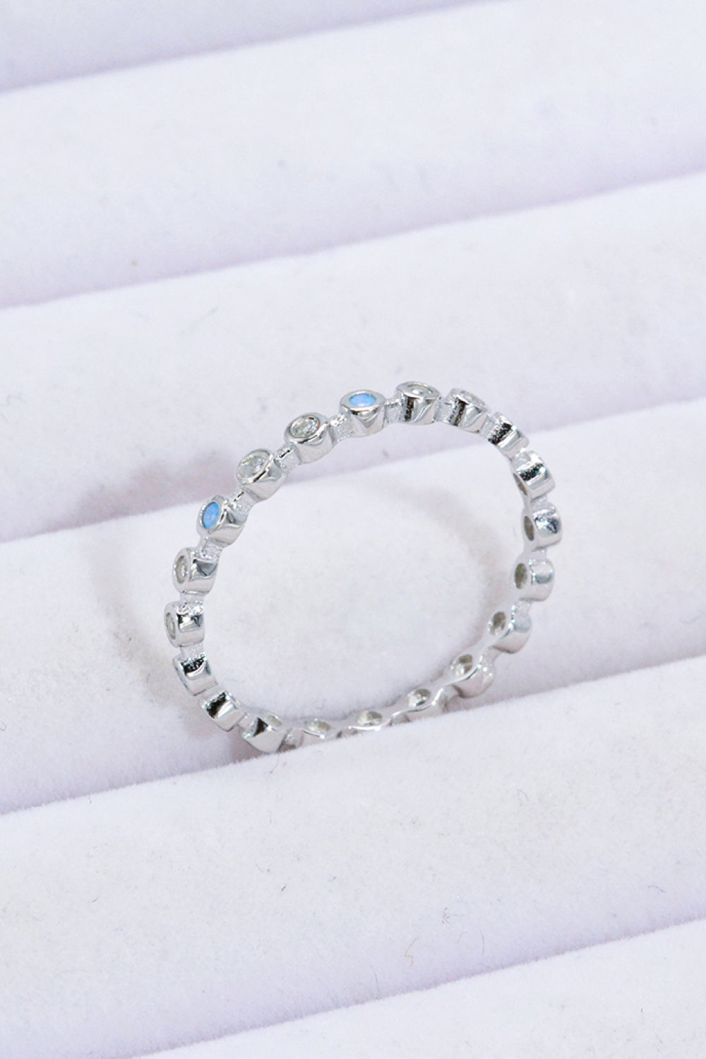 925 Sterling Silver Zircon and Natural Moonstone Ring Trendsi