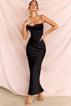 Ivory Corset Maxi Dress aclosy