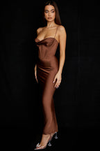 Ivory Corset Maxi Dress-Black aclosy