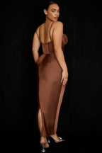 Ivory Corset Maxi Dress aclosy