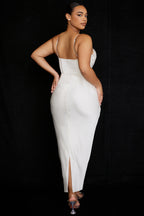 Ivory Corset Maxi Dress-Black aclosy