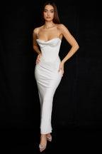 Ivory Corset Maxi Dress aclosy