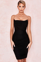 CHIC RUCHED STRAPLESS ELEGANT CORSET MINI PARTY DRESS ACLOSY