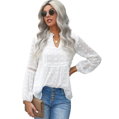 Lace Pullover V-neck Blouse New In