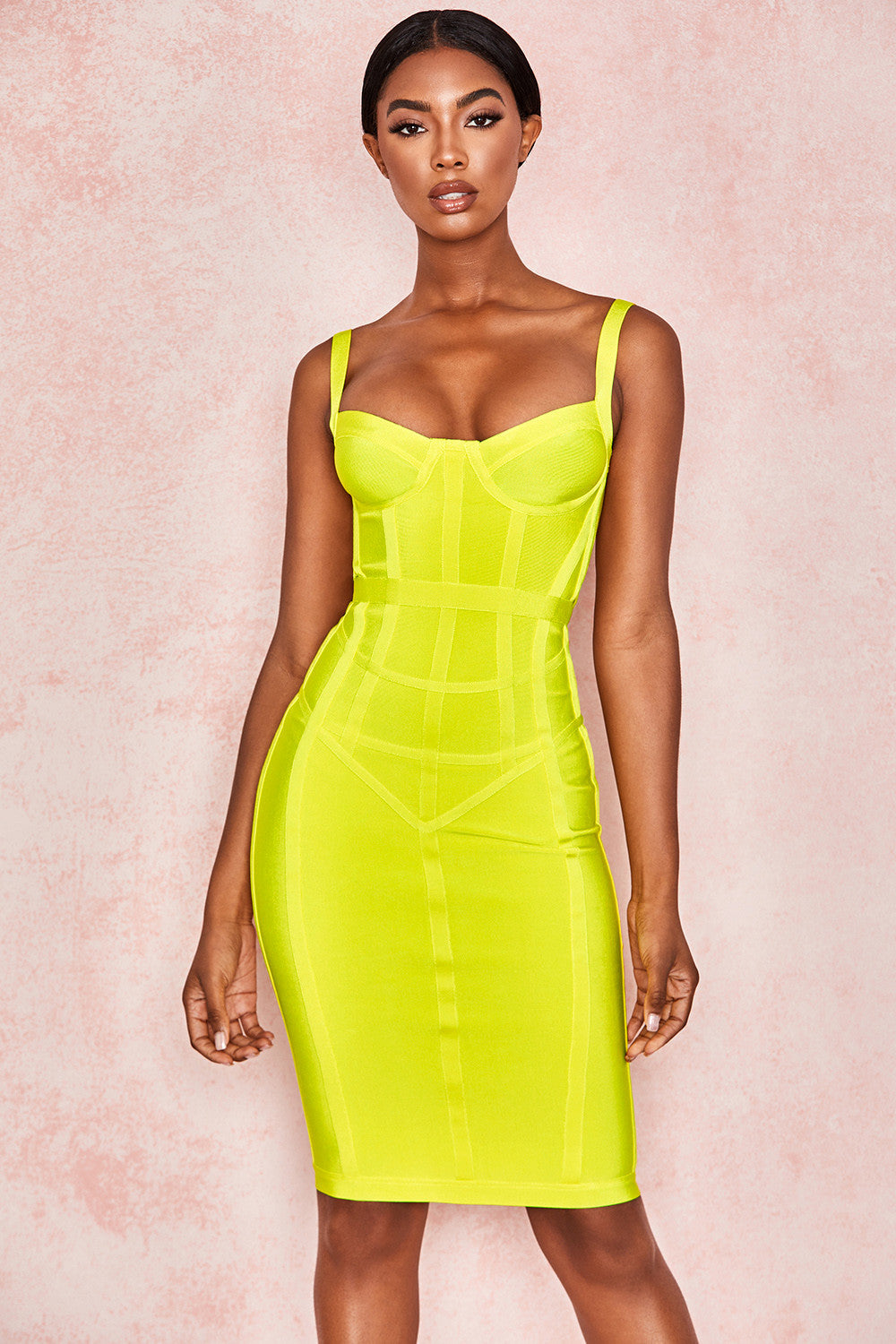 Sexy Sling Bag Hip Dress-Yellow aclosy