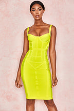 Sexy Sling Bag Hip Dress-Yellow aclosy