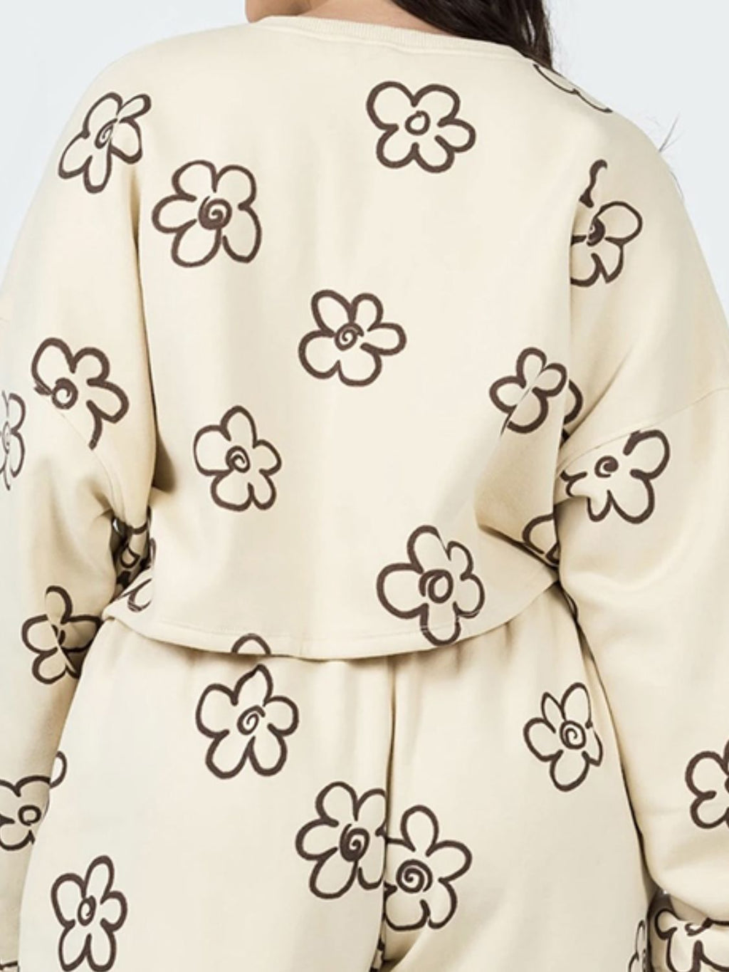 Floral Dropped Shoulder Sweatshirt and Shorts Set Trendsi