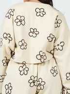 Floral Dropped Shoulder Sweatshirt and Shorts Set Trendsi