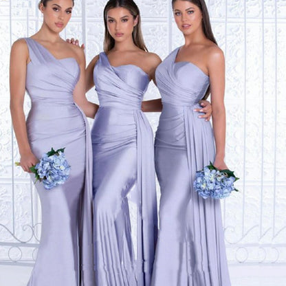 Plus Size Fat MM Mermaid One Shoulder Elegant Wedding Dress aclosy