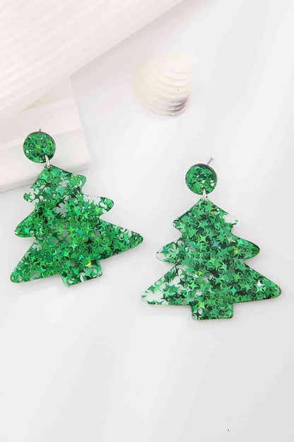 Christmas Tree Acrylic Earrings Trendsi