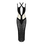Kaira Cutout Mesh Midi Bandage Dress aclosy