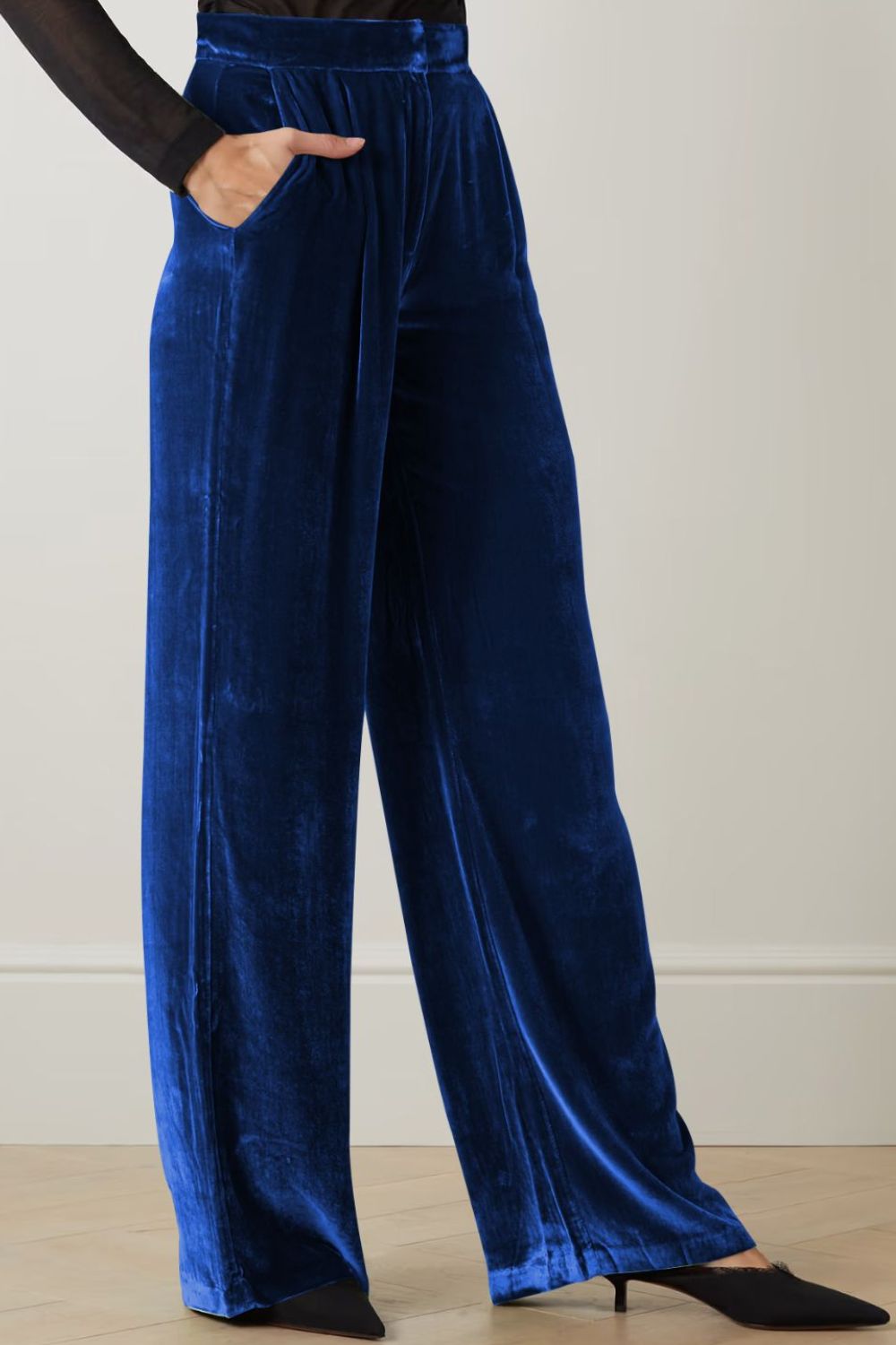Double Take Loose Fit High Waist Long Pants with Pockets Trendsi