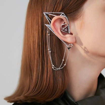 Female Geometric Element Earrings Cold Wind Long Earrings Aclosy