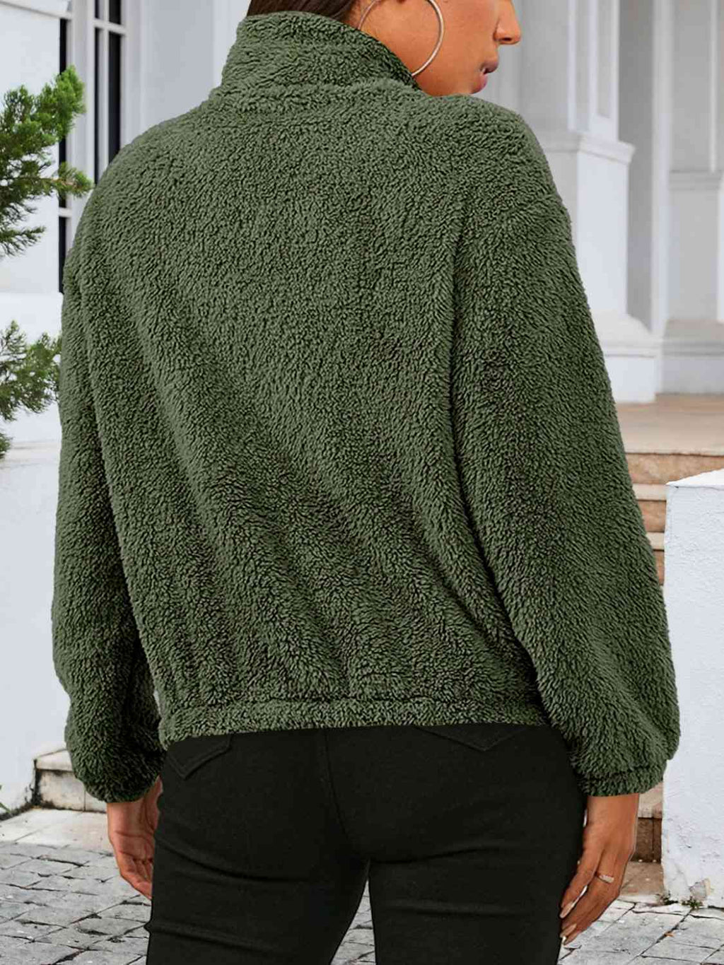 Zip Up Turtleneck Long Sleeve Jacket Trendsi