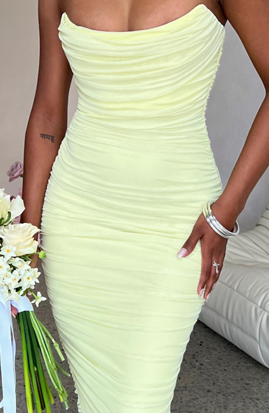 Lessa Maxi cute strapless Dress aclosy