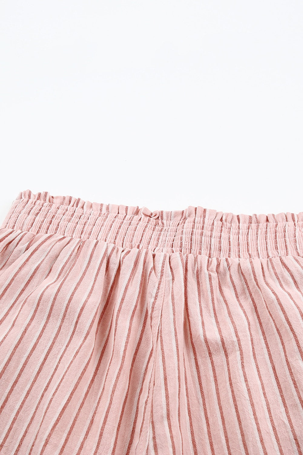 Striped Frayed Hem Paperbag Shorts Trendsi