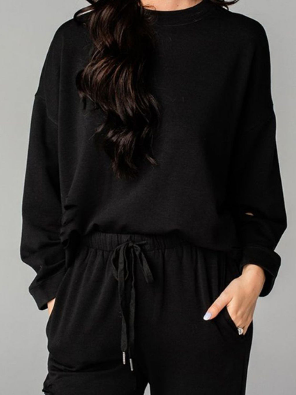 Distressed Sweatshirt and Joggers Set Trendsi