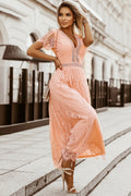 Scalloped Trim Lace Plunge Dress Trendsi